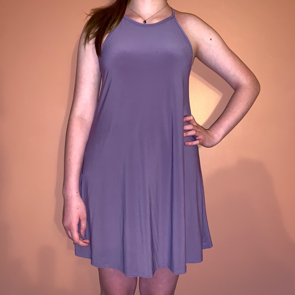 Purple Spaghetti Strap Dress